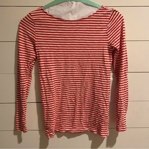 J. Crew Red and White Stripe Painter Tee Size S